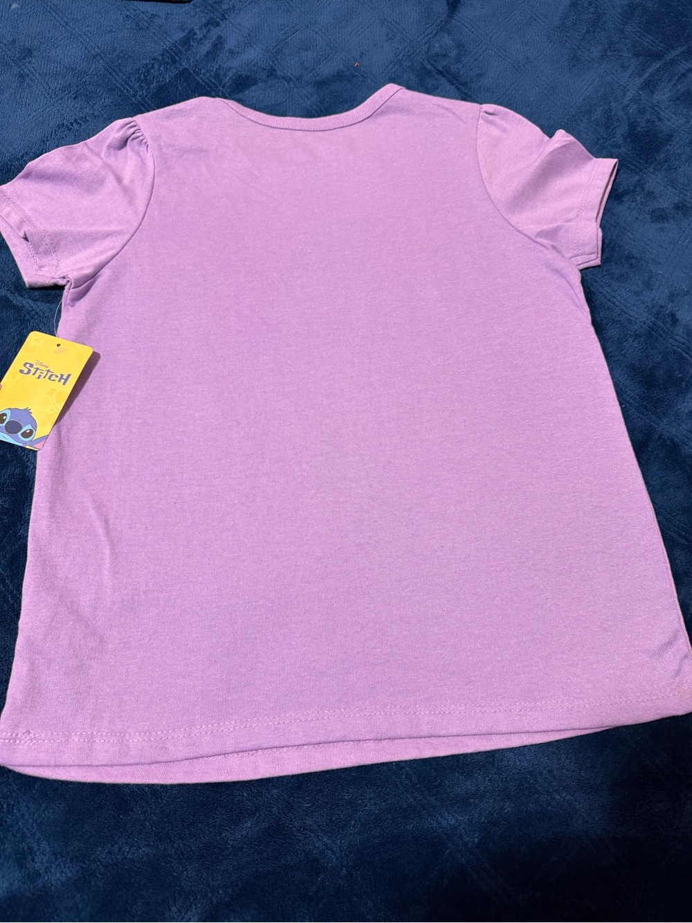 Disney Girls' Lavender Stitch Graphic Tee with Hearts - Picture 4 of 6